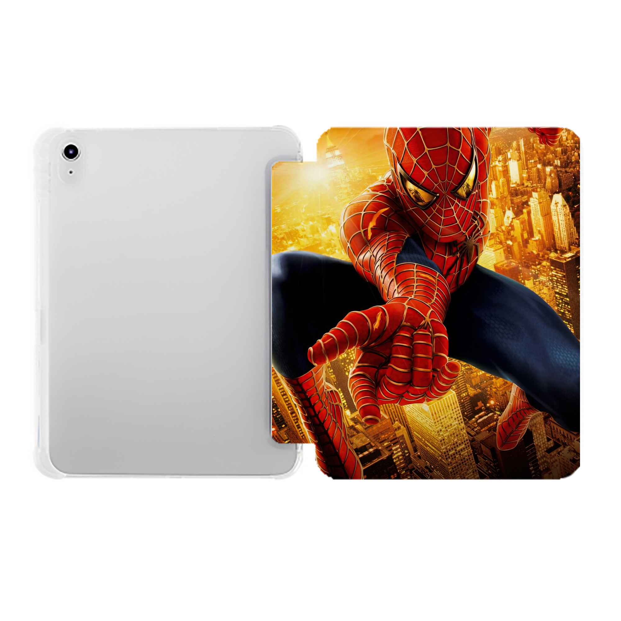 （画像用） Spider Man スパイダーマン IPad ケース ペン収納付き 三つ折りスタンド PUレザー×シリコン 対応機種9.5/10.5/10.9インチ